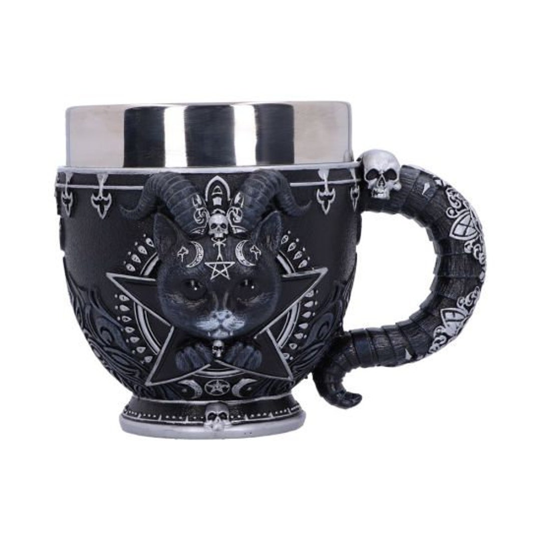 Goth Tea Cup Gothic Tea Cup Goth Cat Tea Cup Tea Cup Etsy