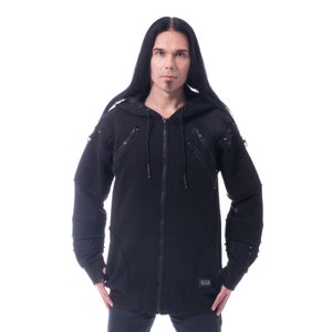 Mens goth Cyberpunk Hoodie - Hoodie - Goth Hoodie - Black Spiked Hoodie - Darkwave Hoodie - Cyberpunk Hoodie - Goth Hoodie - EBM Hoodie