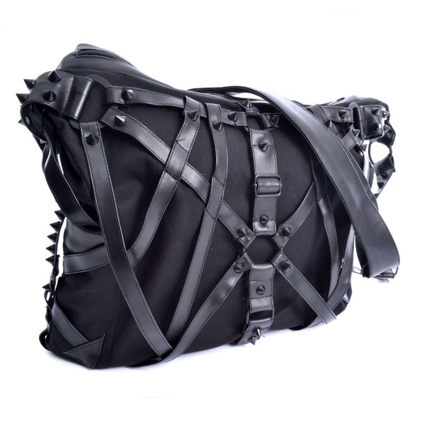 Extra large gothic bag - goth bag - oversize bag - shoulder gothic bag  - emo bag - alternative bag