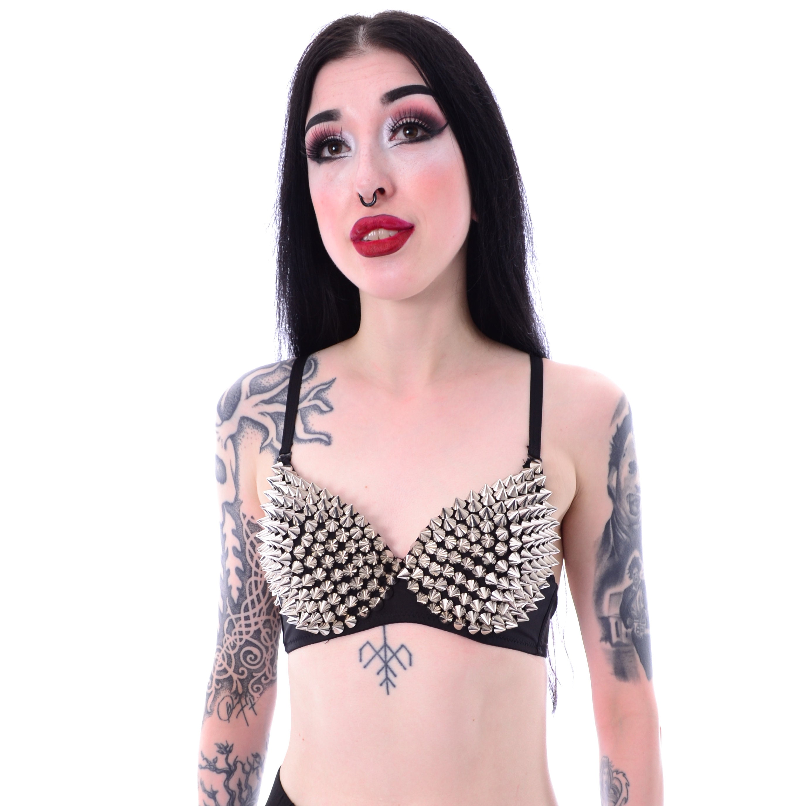 The Hysteria Bra, Leather Fashion Bralette With Studs and Spikes, Custom  Leather Bra, Handmade Leather Bralette, Custom Pin up Bra Harness -   Canada