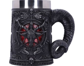 Baphomet - Jarra Baphomet - Jarra de cerveza Baphomet - Stein Baphomet - Jarra satánica - Jarra gótica - Jarra