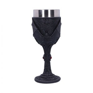 Goth Chalice - Gothic Wine Glass - Gothic Wine Chalice - Goth Goblet - Gothic Wine Goblet - Vampire wine Glass - Vampyre Wine Glass - Bats
