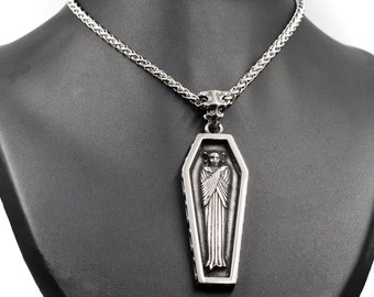 Collier Cercueil - Collier Nosferatu - Nosferatu - Vampire - Collier Vampire - Cercueil - Bijoux Cercueil - Pendentif Cercueil - Collier gothique