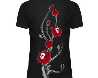 Skulls and Roses T-Shirt - Gothic T-Shirt - Goth T-Shirt - Goth Skulls T-Shirt