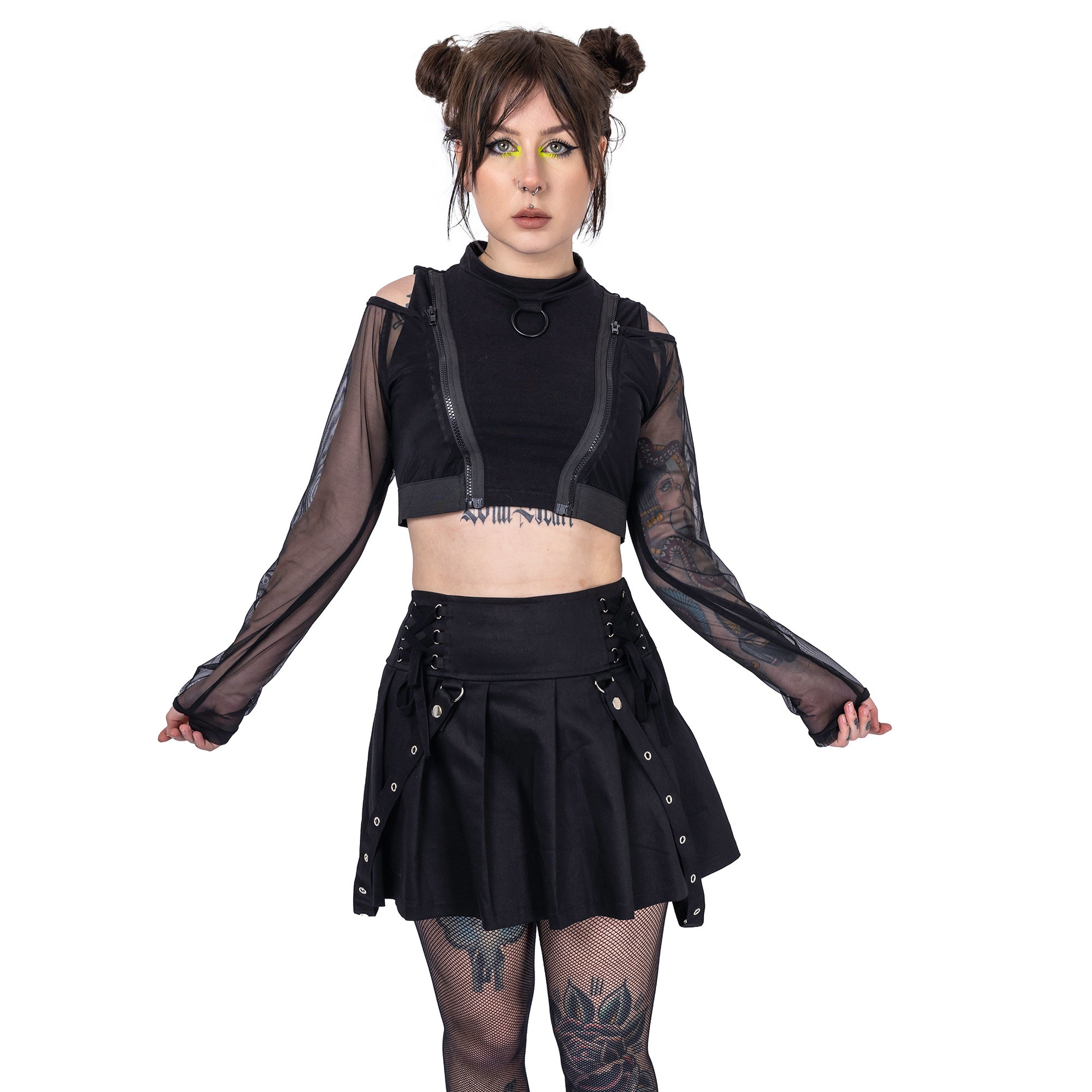 Goth Summer Skirt Goth Black Mini Skirt Emo Skirt Etsy