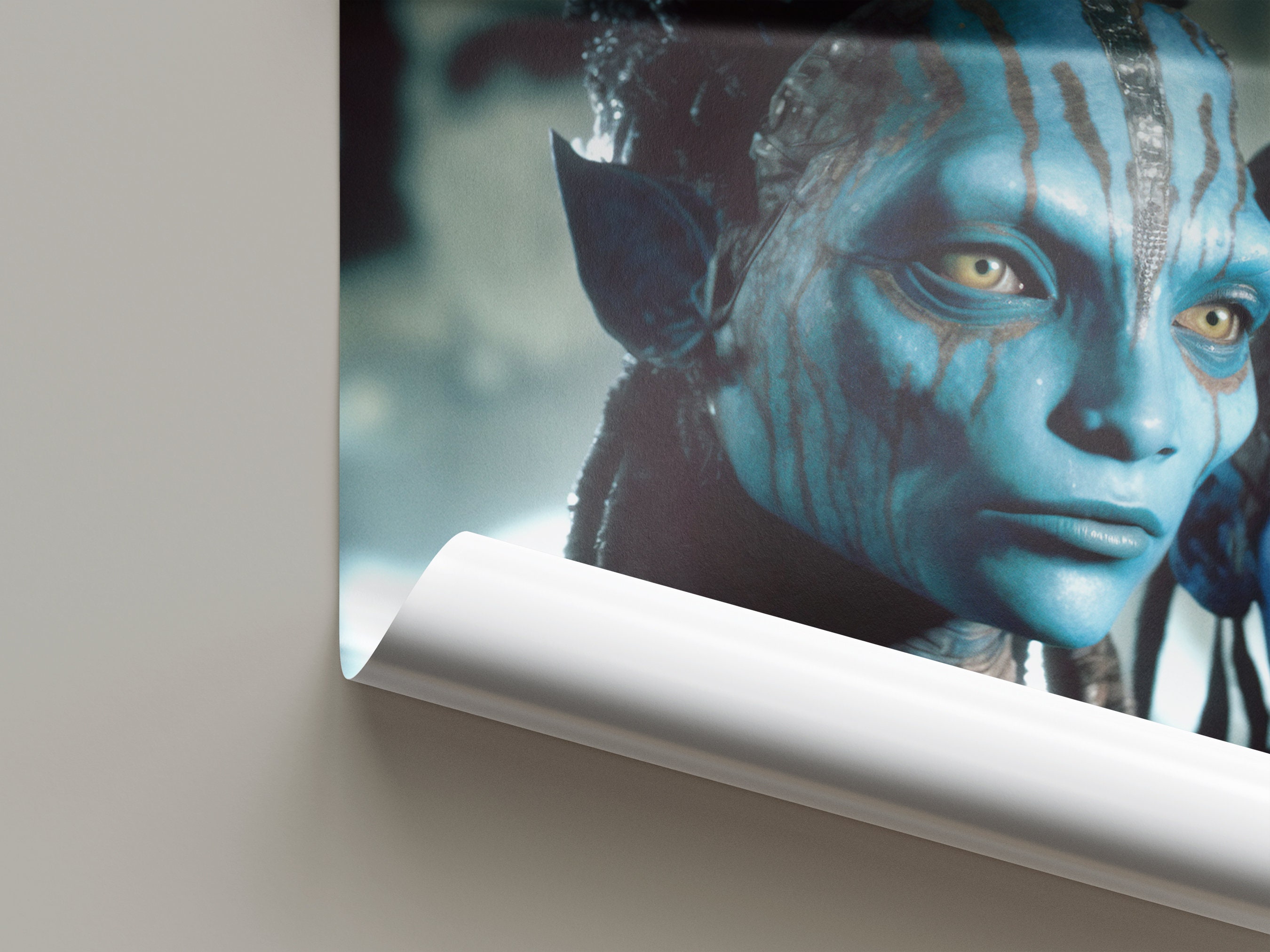 Vintage 1980's Blue Alien Movie Still, Retro Film Screencap Poster, AI ...