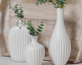 Minimalist Vase Set/3, Textured Ceramic Vase
