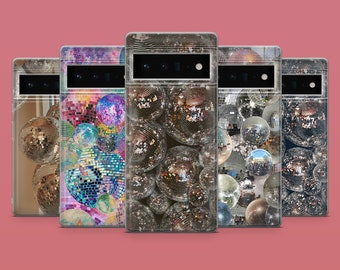 Coque de téléphone boule à facettes Disco Era Coque de téléphone pour Google Pixel 8A, 8Pro, 7Pro, 7A, 6, iPhone 15, 14, 13, 12, Samsung S24, S23FE, A25, A15, A54