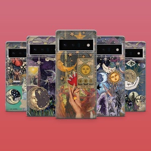 Esoterische Karten Handyhülle Tarot Karten Handyhülle für Google Pixel 9A, 9Pro XL, 8A, 8, 7A, 6A, Samsung S25, S24Fe, S23, A56, A15, iPhone 16E