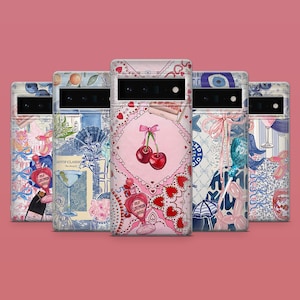 Schattige collage-telefoonhoes Preppy schattige telefoonhoes voor Google Pixel 10, 9A, 9Pro XL, 8A, 8Pro, 7A, Samsung S25, S24Fe, A15, iPhone 17Pro, 16E