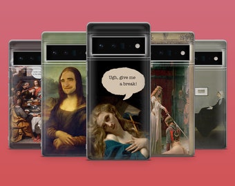 Coque de portable Art Memes, peinture Renaissance, pour Google Pixel 8A, 8Pro, 7Pro, 7A, iPhone 15, 14, Samsung S24, S23FE, A25, A15, A54