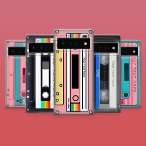 Retro Tape Handyhülle Pink Mixtape Handyhülle für Google Pixel 9A, 9Pro XL, 8A, 8Pro, 7A, 6A, Samsung S25, S24Fe, S23, A56, A15, iPhone 16E