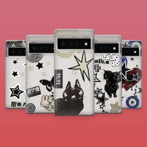 Punk Collage Phone Case Y2K Stars Phone Cover for Google Pixel 10, 9A, 9Pro XL, 8A, 8Pro, 7A, Samsung S25, S24Fe, A15, iPhone 17Pro, 16E, 15
