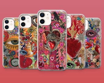 Sacred Heart Phone Case Charm Phone Cover for iPhone 18Pro, 17E, 15, 14, 13 Samsung S26, S26Fe, S23, A56, A15 Pixel 11Pro XL, 10A, 8A, 8Pro