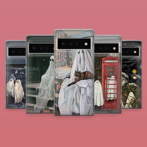Pode incluir: Conjunto de seis capas para telemóvel com designs diferentes. As capas são todas pretas e têm uma variedade de imagens coloridas, incluindo um fantasma, um gato e uma cabine telefónica. As capas são todas feitas de um material durável e são perfeitas para proteger o seu telemóvel de arranhões e quedas.
