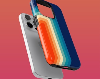 Rugged Retro Stripes Phone Case Vintage Cover for iPhone 16Plus, 15, 14, 13, 12, Google Pixel 9Pro XL, 8A, 7A, Samsung S24Ultra, S23FE, A54