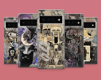 Witchy Cat Phone Case Astrology Moon Phone Cover for Google Pixel 11Pro XL, 10Pro, 9A, 8A, 7Pro, 7A, Samsung S25, S26Fe, S23, A56, iPhone 18