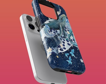 Rugged Blue Whale Phone Case Stars Ocean Cover for iPhone 16Plus, 15, 14, 13, 12, Google Pixel 9Pro XL, 8A, 7A, Samsung S24Ultra, S23FE, A54