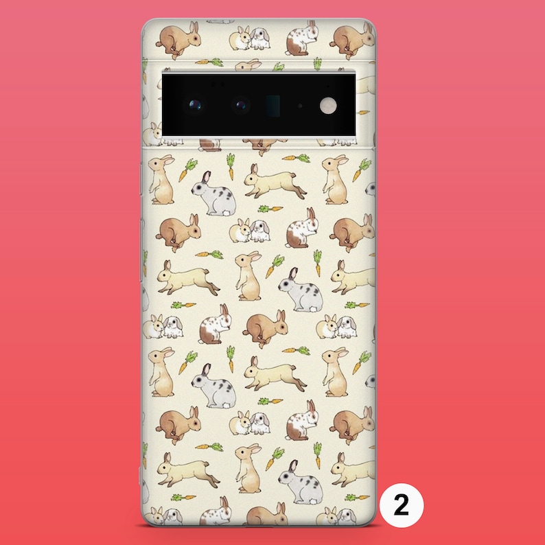 Hare Print Phone Case Rabbit Painting Phone Cover for Google Pixel 11Pro XL, 10Pro, 9A, 8A, 7Pro, 7, Samsung S25, S26Fe, S23, A56, iPhone 18 2