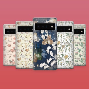 Hare Print Phone Case Rabbit Painting Phone Cover for Google Pixel 10, 9A, 9Pro XL, 8A, 8Pro, 7A, Samsung S25, S24Fe, A15, iPhone 17Pro, 16E