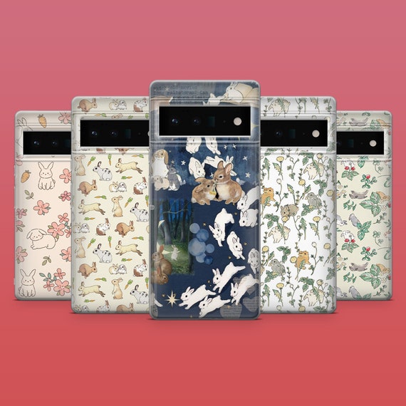Hare Print Phone Case Rabbit Painting Phone Cover for Google Pixel 10, 9A, 9Pro XL, 8A, 8Pro, 7A, Samsung S25, S24Fe, A15, iPhone 17Pro, 16E