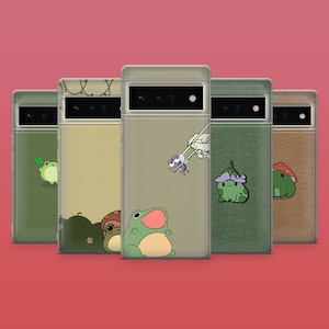 Green Frog Phone Case Cute Toad Phone Cover for Google Pixel 9A, 9Pro XL, 8A, 8, 7A, 6A, Samsung S25, S24Fe, S23Ultra, A56, A15, iPhone 16E