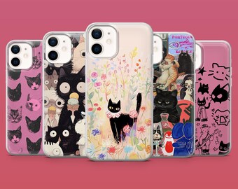 Anime Cat Phone Case Rebel Grunge Cat Phone Cover for iPhone 18Pro, 17E, 15, 14, Samsung S26, S26Fe, S23, A56, A15 Pixel 11Pro XL, 10A, 8A