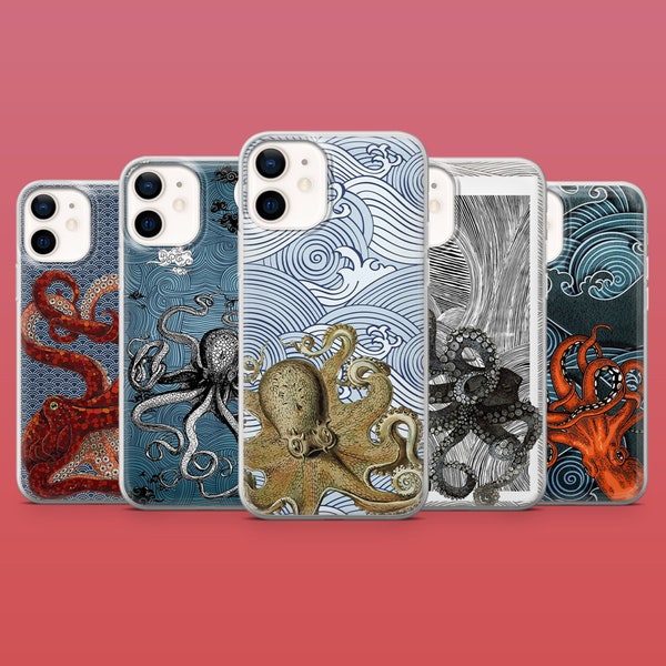 Great Wave Handyhülle Kraken Handyhülle für iPhone 15Pro, 14Pro, 13, 12, Pixel 8A, 8Pro, 7A, Samsung S24 Ultra, S22, S23FE, A54, A25, A15