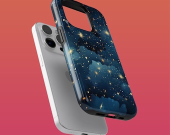 Rugged Anime Sky Phone Case Starry Cloud Cover for iPhone 16Plus, 15, 14, 13, 12, Google Pixel 9Pro XL, 8A, 7A, Samsung S24, S23FE, S22, A54
