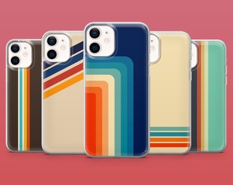 70s Stripes Phone Case Retro Style Phone Cover for iPhone 18Pro, 17E, 15, 14, 13 Samsung S26, S26Fe, S23, A56, A15 Pixel 11Pro XL, 10A, 8A