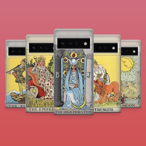 Funda vintage con diseño de cartas del tarot para Google Pixel 9A, 9Pro XL, 8A, 8Pro, 7A, 6A, Samsung S25, S24Fe, S23, A56, A15, iPhone 16E, 14