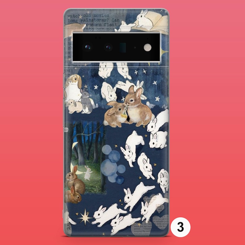 Hare Print Phone Case Rabbit Painting Phone Cover for Google Pixel 11Pro XL, 10Pro, 9A, 8A, 7Pro, 7, Samsung S25, S26Fe, S23, A56, iPhone 18 3