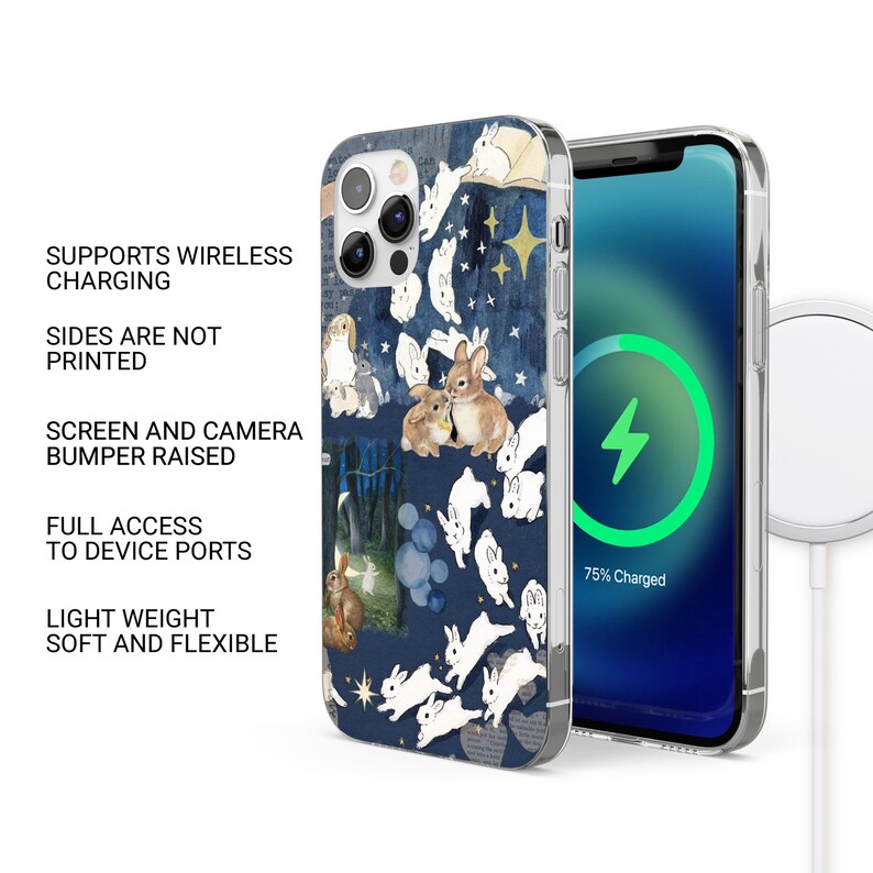 Hare Print Phone Case Rabbit Painting Phone Cover for Google Pixel 11Pro XL, 10Pro, 9A, 8A, 7Pro, 7, Samsung S25, S26Fe, S23, A56, iPhone 18 image 7