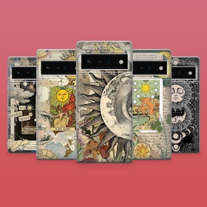 Astrologie telefoonhoesje Tarot Collage telefoonhoes voor Google Pixel 10, 9A, 9Pro XL, 8A, 8Pro, 7A, Samsung S25, S24Fe, A15, iPhone 17Pro, 16E, X