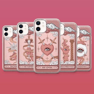 Tarot Kunst Handyhülle Kartenlegen Handyhülle für iPhone 16E, 15, 14, 13, Samsung S25, S24Fe, S23Ultra, A56, A15 Pixel 9A, 9Pro XL, 8A, 8Pro
