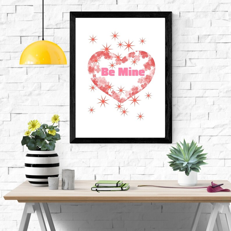 Valentine's Day Wall Art Love Wall Art Valentine's Etsy