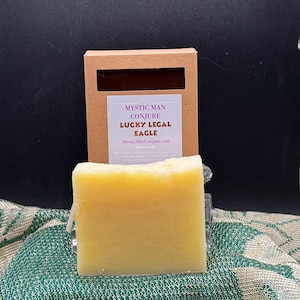 LUCKY LEGAL EAGLE Vegan Organic Natural Soap Blessed Wicca Hoodoo Voodoo Santeria Spiritual Bath Court Case Lemongrass Citrus