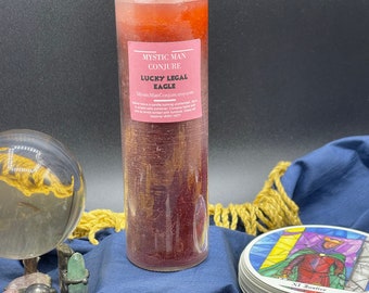 Large 8oz  Custom LUCKY LEGAL EAGLE Candle Magic Spell Court Case Win Legal Matter Win Wicca Witchcraft Hoodoo Voodoo Candle Service