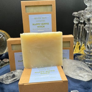 HAPPY HIPPIE WITCH Vegan Organic Natural Soap Blessed Wicca Hoodoo Voodoo Santeria Spiritual Bath Patchouli  Geranium Sex Magic