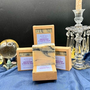 4 THIEVES PROTECTION Soap Vegan All Natural Blessed Wicca Hoodoo Voodoo Santeria Spiritual Bath Haint Be Gone