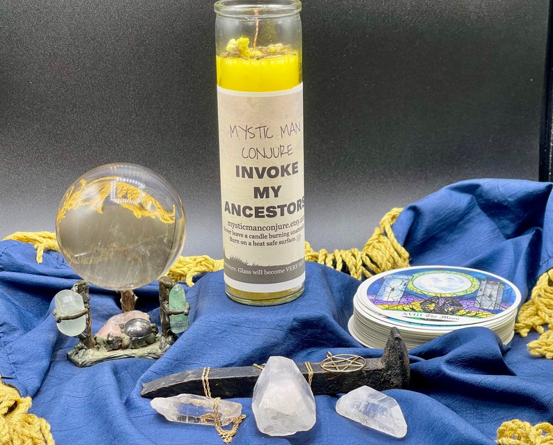 Large Candle INVOKE MY ANCESTORS Spirit Call Summons Spirits Voodoo ...
