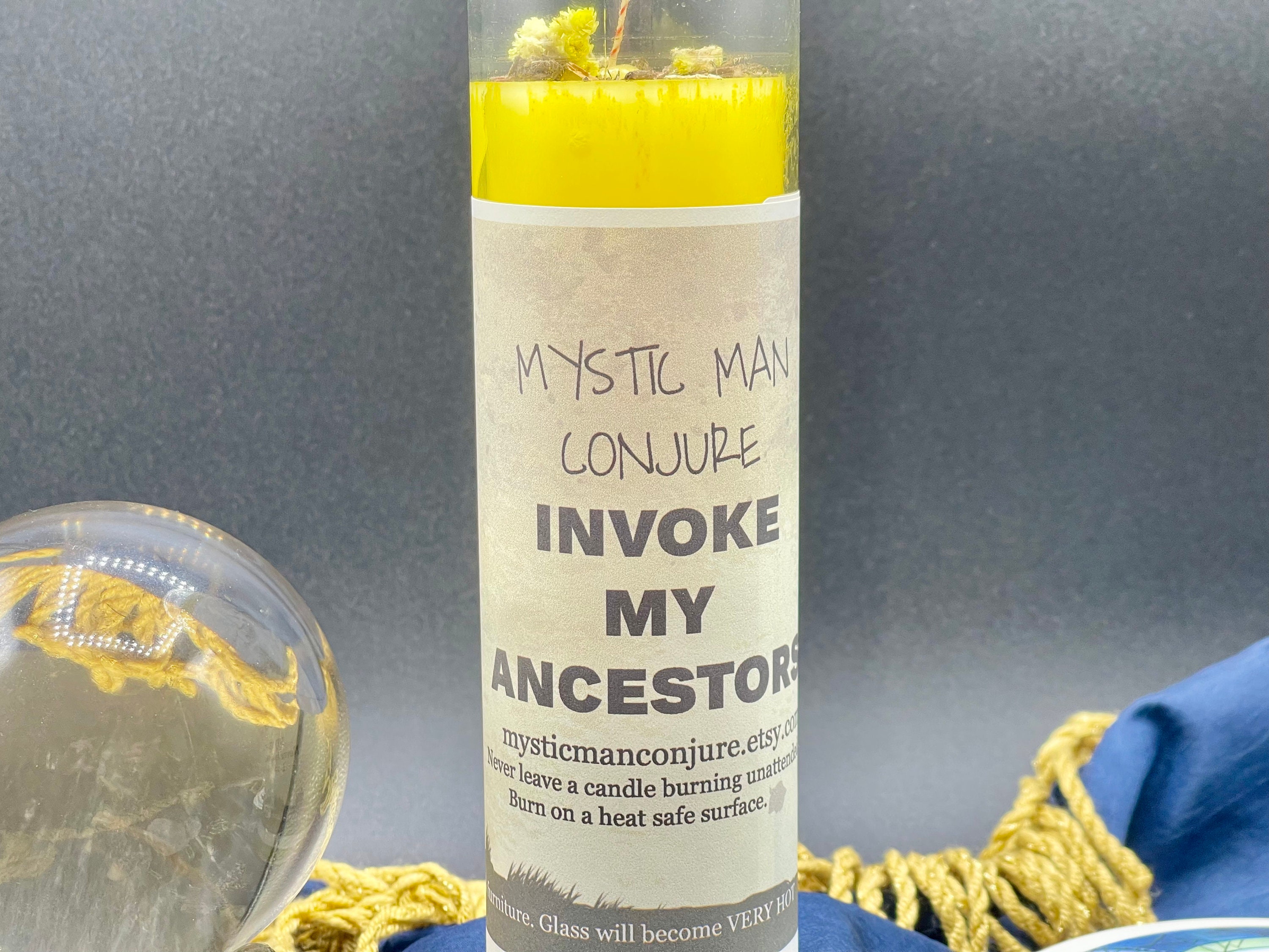 Large Candle INVOKE MY ANCESTORS Spirit Call Summons Spirits Voodoo ...