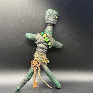 LUCKY GREEN WARLOCK Voodoo Doll Not A Toy Powerful Poppet Doll  Not Dressed Hoodoo Wicca  Talisman Good Luck Prosperity Love Fast Cash