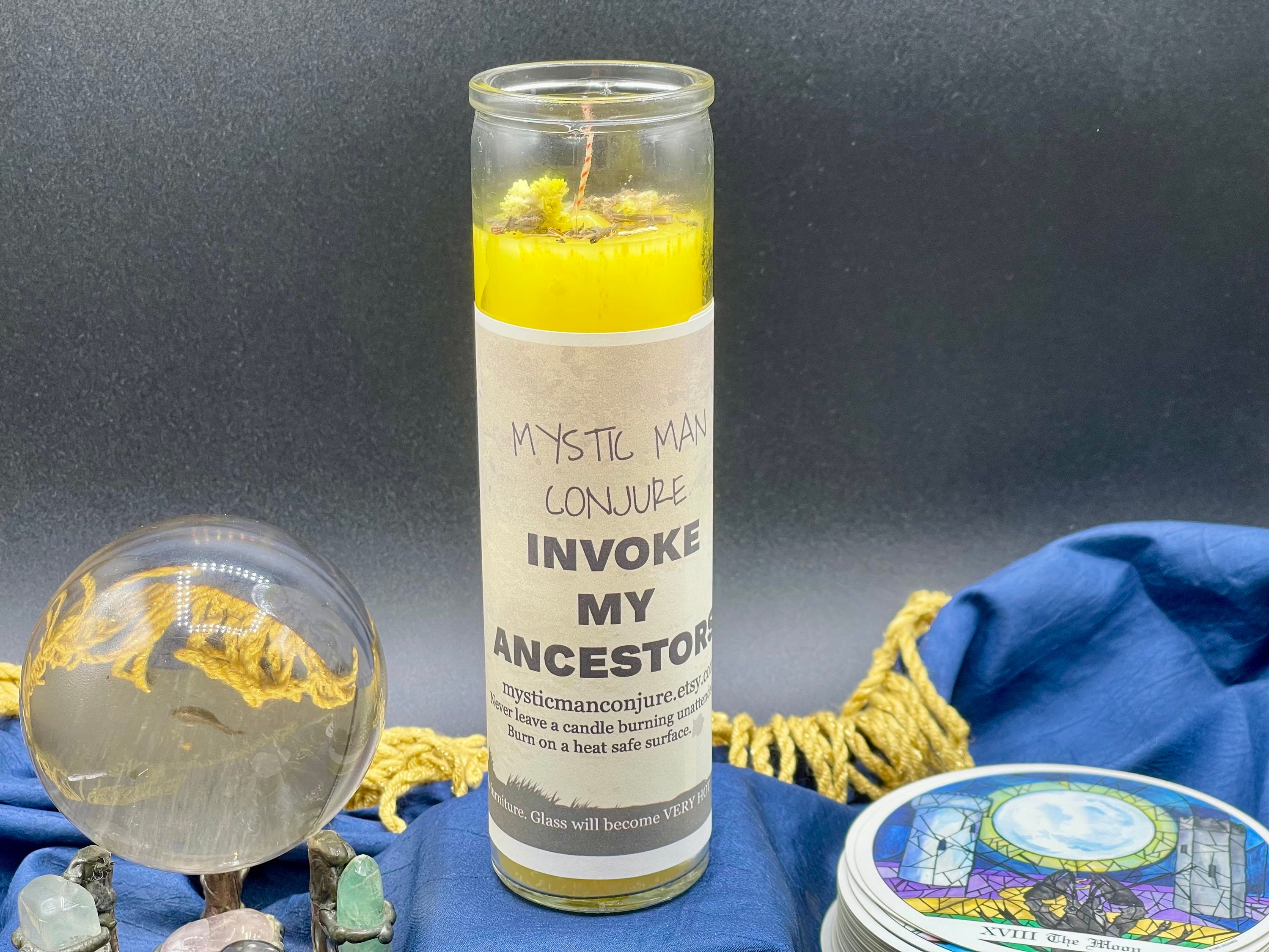Large Candle INVOKE MY ANCESTORS Spirit Call Summons Spirits Voodoo ...