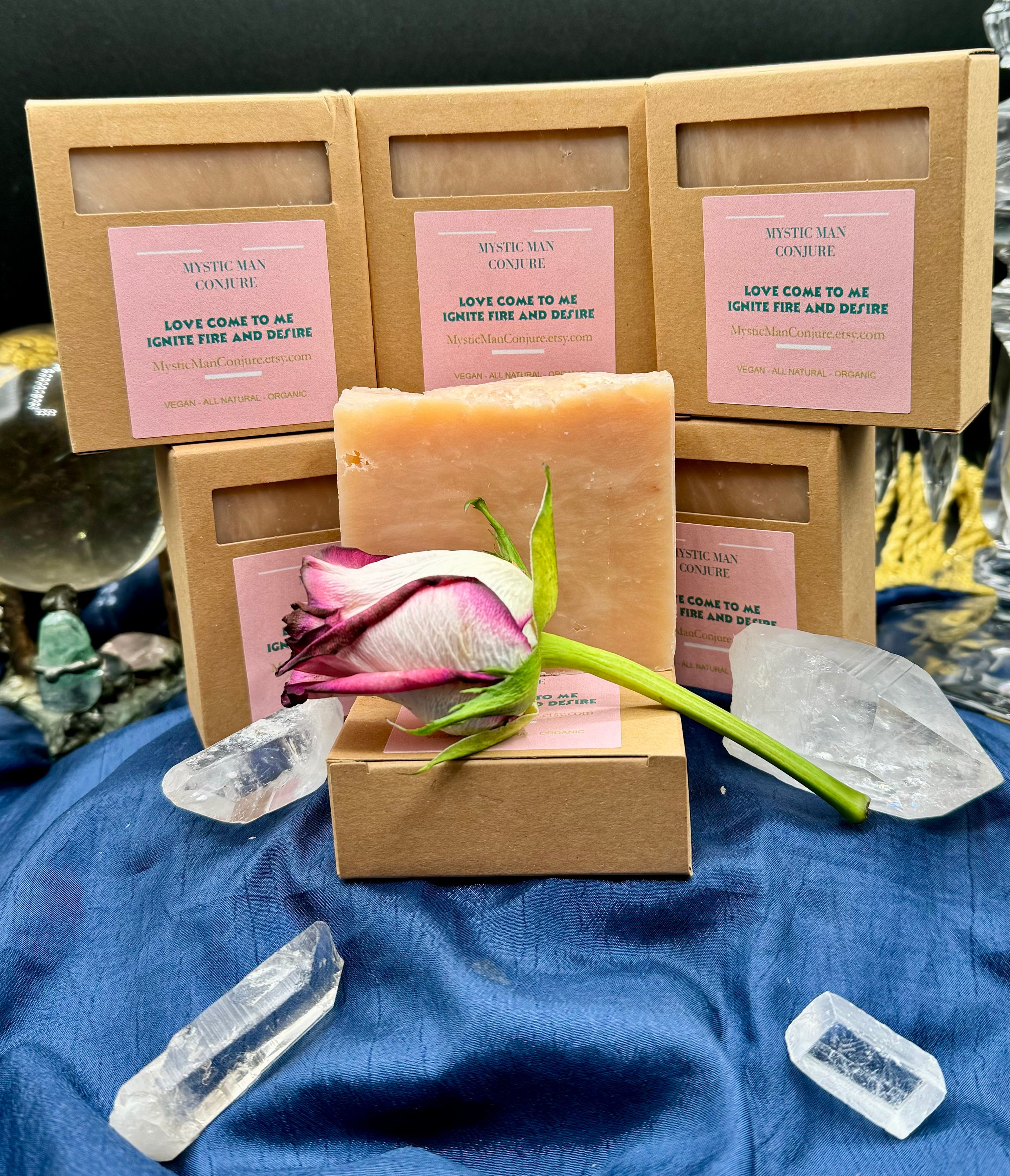 Love Come to Me - IGNITE MY FIRE  Vegan Organic Natural Soap Blessed Wicca Hoodoo Voodoo Santeria Spiritual Rose Love Lust Sex Orgasmic