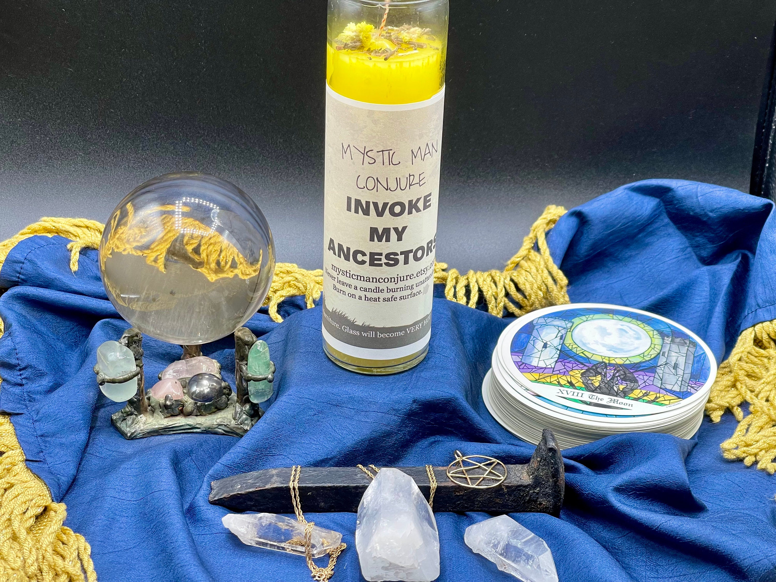 Large Candle INVOKE MY ANCESTORS Spirit Call Summons Spirits Voodoo ...