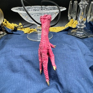 Pink  CHICKEN FOOT NECKLACE Black Cord Louisiana Voodoo Hoodoo Protection Uncharged Hex Spell Good Luck Money Power Fortune Amulet Talisman