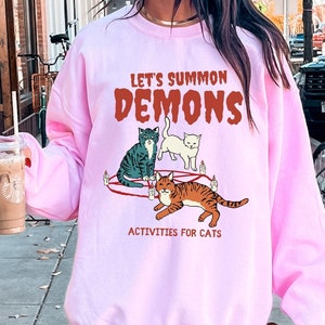 Halloween Sweatshirt, Lets Summon Demons, Retro Halloween Pullover, Horror Comic Book Sweater, Fall Sweatshirt, Spooky Season Sweatshirt,