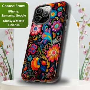 Vibrant Floral Fiesta Phone Case: Mexican Flower Design