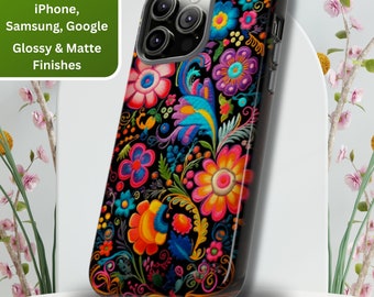 Vibrant Floral Fiesta Phone Case: Mexican Flower Design